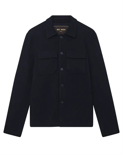 Mos Mosh Gallery - MMGAustin Overshirt Strik - Navy 